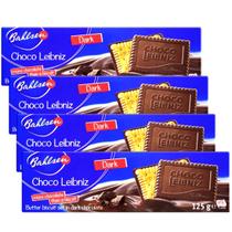 4X Biscoito Alemão Bahlsen Choco Leibniz Dark 125G