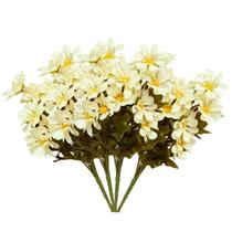 4x Buquê de Flor do Campo Artificial (31cm) Creme SMO
