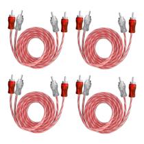 4x Cabo RCA Injetado 1M Plug em Metal Espessura 4mm Tech One