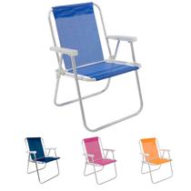 4x Cadeiras de Praia Alta Alumínio Piscina Camping Pesca Lazer Várias Cores Qualidade Premium
