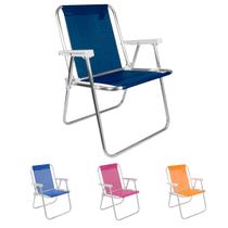 4x Cadeiras de Praia Alta Alumínio Piscina Camping Pesca Lazer Várias Cores Qualidade Premium