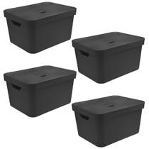 4x Caixa 32L Organizadora 24x36x46cm OU Cube Preta
