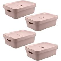4X Caixa Plastica Multiuso Organizadora 10,5L Ou Cube Rosa 4X Caixa Plastica Multiuso Organizadora 10,5L Ou Cube Rosa