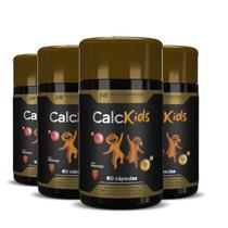 4x calcio kids 60caps mastigavel sabor morango hf suplements