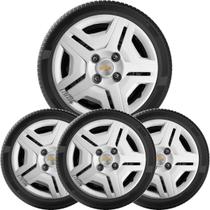 4x Calota CELTA CORSA CLASSIC Aro 13 Prata com Logo 132cb