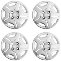 4X Calota Celta Corsa Classic Aro 13 Prata Logo Relevo 132Cb