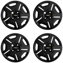 4X Calota Celta Corsa Classic Aro 13 Preto Com Logo 132Cb