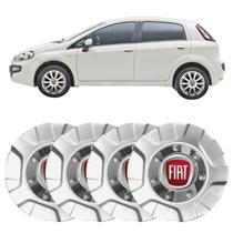 4x Calota Centro de Roda BRW 560 PRATA logo FIAT Aro 14 15