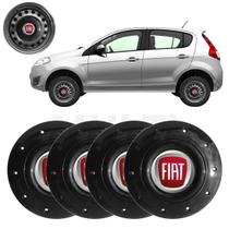 4X Calota Centro Roda Aro 14 Fiat Palio 2008 A 2017 Preto