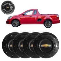 4x Calota Centro Roda Aro 14 GM MONTANA 2011 a 2021 Preto