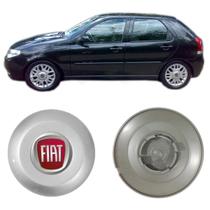 4x Calota Centro Roda Aro 15 Fiat Palio Siena Luxury Prata