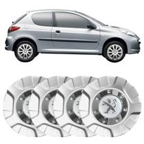 4x Calota Centro Roda BRW 560 PRATA Logo PEUGEOT Aro 14 15