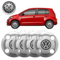 4X Calota Centro Roda Ferro Volkswagen Up 2014 A 2021 Prata