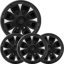 4X Calota Esportiva Citroen C3 Aro 15 Preto Cinza 169Ar