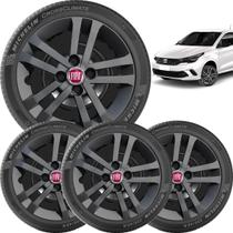 4X Calota Fiat Argo Aro 14 2021 Grafite - Grid