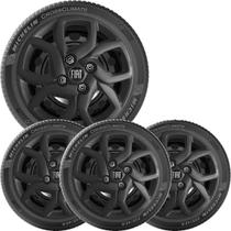 4X Calota Fiat Mobi Argo Novo Uno Aro 14 Preto Com Emb 291Cb