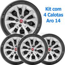 4x Calota FIAT MOBI ARGO PALIO Aro 14 com Emblema 293cb