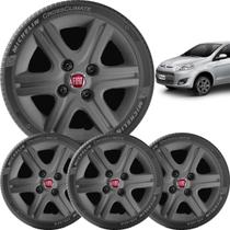 4X Calota Fiat Palio Mille Fire Aro 13 Grafite 080Cb