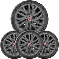 4X Calota Fiat Palio Siena Novo Uno Aro 14 Grafite 295Cb