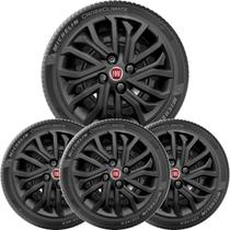 4x Calota FIAT PALIO SIENA NOVO UNO Aro 14 Preto 295cb