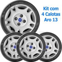 4X Calota Fiat Palio Uno Mille Siena Aro 13 Com Emblem 050Cb