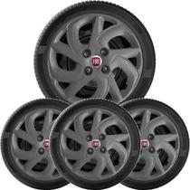 4X Calota Fiat Palio Uno Siena Aro 14 Grafite 231Cb