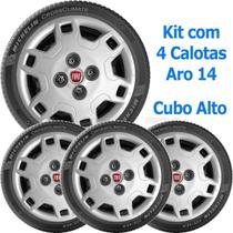 4X Calota Fiat Strada Nova Fiorino Aro 14 Com Emblema 044Ca