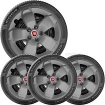 4x Calota FIAT TORO 2017 a 2020 Aro 16 Grafite Emblema 301cp