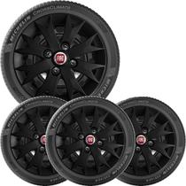 4x Calota Fiat Uno Palio Aro 13 Preto Emblema Original 158cb 4x Calota Fiat Uno Palio Aro 13 Preto Emblema Original 158cb