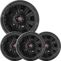 4x Calota Fiat Uno Palio Aro 13 Preto Emblema Original 220cb 4x Calota Fiat Uno Palio Aro 13 Preto Emblema Original 220cb