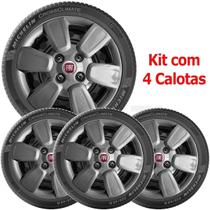 4x Calota Fiat Uno Palio Mobi Way todos Aro 14 Grafite 156cb