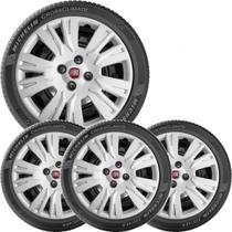 4X Calota Fiat Uno Palio Siena Aro 13 Emblema 220Cb