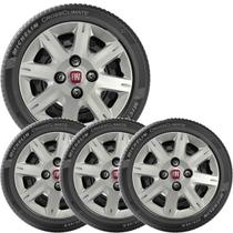 4x Calota Fiat Uno Way Palio Aro 13 com Emblema 072cb
