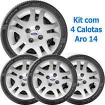 4x Calota Ford Fiesta Ka Escort Aro 14 com Emblema 026cb