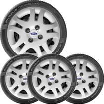 4X Calota Ford Fiesta Ka Escort Aro 14 Com Emblema 026Cb