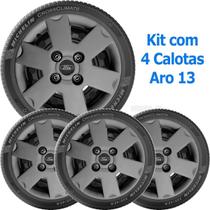 4X Calota Ford Ka Fiesta Aro 13 Grafite Com Emblema 033Cb 4X Calota Ford Ka Fiesta Aro 13 Grafite Com Emblema 033Cb