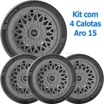 4x Calota FORD KA FOCUS ECOSPORT FIESTA Aro 15 Grafite 602ar