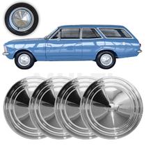 4x Calota GM Caravan 1975 1976 1977 Cromado Chapeu Chines