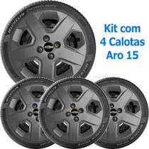 4x Calota GM Cobalt Aro 15 2012 a 2019 Grafite com Emb 372cp