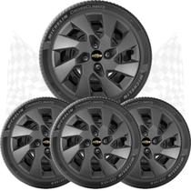 4x Calota Gm Corsa Prisma Onix 14 a 16 Aro 14 Grafite 133cb