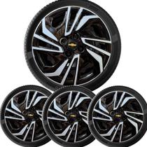 4x Calota GM Onix e Prisma 2023/24 aro 15 Black/Silver