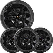 4x Calota GM Onix Prisma Aro 14 Preto com Emblema 374cb 4x Calota GM Onix Prisma Aro 14 Preto com Emblema 374cb