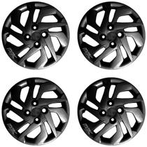 4X Calota Hb20 Hb20S 20 A 24 Aro 14 Black Com Emblema 187Cb