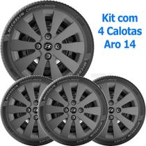 4x Calota HB20 HB20S 2014 2015 Aro 14 Grafite 185cb