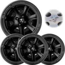 4X Calota Jg Peugeot 206 207 Aro 14 Preto 867B Emb