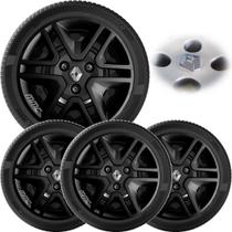 4x Calota Kwid Aro 14 2018 a 2025 Black Logo Relevo 877cp 4x Calota Kwid Aro 14 2018 a 2025 Black Logo Relevo 877cp