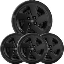 4x Calota MOBI ARGO PALIO Aro 14 Preto Logo Aluminio 298cb