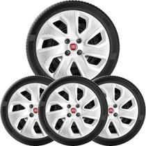 4X Calota Palio Aro 15 Emblema Alumínio 214Cp