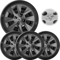 4X Calota Peugeot 206 207 208 Aro 14 Grafite 410Cb