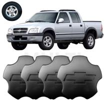 4X Calota Roda Gm S10 Advantage Pitbull Até 08 Preto Fosco